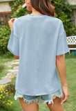 Wavy Striped Short Sleeve Pocket T-Shirt