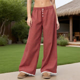 Straight-Leg Pants With Country-Style Sub-Print