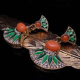 RETRO FAN SHAPED EARRINGS_CWAJE1111