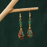 NEW NEPALESE INLAID ETHNIC GEOMETRIC EARRINGS_CWAJE3995