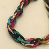 HIP HOP CLAVICLE CHAIN COLORFUL RESIN NECKLACE_CWMM4911