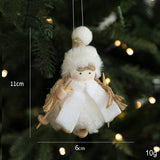 White Plush Doll Xmas Tree Cute Hanging Decor_Cwmm9678