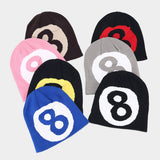 SIMPLE BLACK SIZE 8 JACQUARD KNITTED HAT_CWAH1598