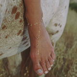 Trendy 18K Gold Multi-Zircon Toe Ankle Chain