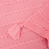 SOLID COLOR SIMPLE KNITTED TASSEL THROW BLANKET_CWMM2381
