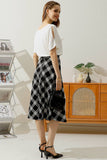 Women Fashion Over Knee Plaid Skirt_Cwbls122