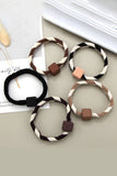 5PCS WOMEN TWO TONE BRAIDED CASUAL HAIR TIE_CWAHA0171