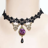 HALLOWEEN LACE NECKLACE NECK CHAIN SHORT NECKLACE_CWMM0161