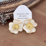 PEACH BLOSSOM 3D FLOWER EARRINGS_CWAJE2033