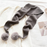 Cozy Knit Pom Pom Scarf Warm Winter Wrap_Cwasc03459