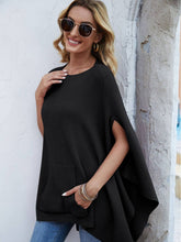 Solid Color Casual Style Plus-Size Cape Knitwear