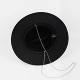 SIMPLE CHAIN PEARL STYLE FASHIONABLE PANAMA HAT_CWAH1892