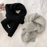 AVOCADO GREEN WOOL KNIT SCARF FOR WOMEN WARM_CWASC1506