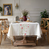 Vintage Pink Floral Pastoral Tablecloth_Cwmm0972