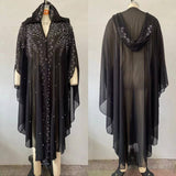 AFRICAN BEADED LONG ROBE MUSLIM CAPE HOODED DRESS_CWMM6138