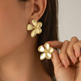 SWEET AND COOL 3D GINKGO LEAF AND FLOWER EARRINGS_CWAJE1809
