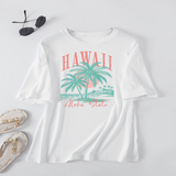 CASUAL COCONUT TREE TEE FOR WOMEN OVERSIZED_CWTTS1467