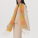 GRADIENT WOOL SCARF FOR WOMEN LUXURY WINTER WARMTH_CWASC0328