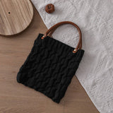 Woven Texture Knit Handbag For Women_Cuab00361