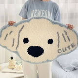 CUTE DOG PLUSH RUG NON SLIP BEDSIDE MAT_CWMM7399