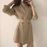 Vintage Belted Casual Blazer_Cwobl0151