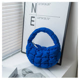 STYLISH PLAID PUFFY CLOUD HANDBAG MINI TOTE_CUAB00506