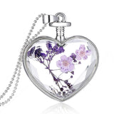 HEART CRYSTAL PLANT DRIED FLOWER NECKLACE_CWAJE2432