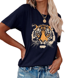 Women Summer Tee With Stylish Tiger Print_Cwttsl0494