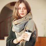 PLAID WINTER SCARF SOFT THICK FRINGE SHAWL 2025_CWASC0168