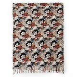 FLORAL FAUX CASHMERE SCARF SOFT WARM TASSEL SHAWL_CWASC0913
