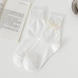 Women New Pearl Solid Color Socks_Cwms0468