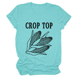 CORN LETTER PRINT TEE WOMEN S CASUAL T SHIRT_CWTTS1502