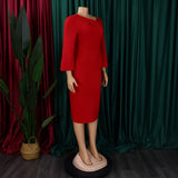 LONG SLEEVED FASHIONABLE AND ELEGANT TUNIC DRESS_CWDMD3666