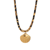 LEOPARD VELVET CORD NECKLACE BOLD FALL STATEMENT_CWMM6954