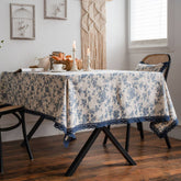 HOME BLUE ROSE PRINT PASTORAL TABLECLOTH_CWMM0943