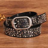 PUNK STREET HEAVY METAL CLAW STUD DIAMOND BELT_CWMM3932