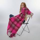 Wide Faux Cashmere Tassel Scarf-Winter Plaid Shawl_Cwasc2309
