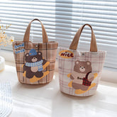 CARTOON PLAID LUNCH BAG FOR MOMS WORK_CWAB5599