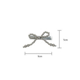 Silver Pearl Bow Hair Clip Duck Beak Clip
