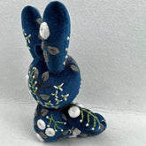 HAND EMBROIDERED RABBIT PLUSH DOLL ANIMAL FIGURINE_CWMM6054