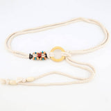 Cwabe0567_Bohemian Tassel Wood Button Belt