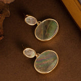 RETRO PERSONALITY NATURAL ABALONE EARRINGS_CWMM4297