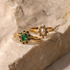 SUNFLOWER VERSATILE STAINLESS STEEL RING_CWAJE1390