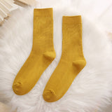 AUTUMN AND WINTER SOLID COLOR MID CALF SOCKS_CWMS0978