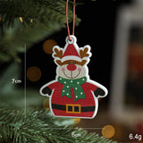 COLORFUL WOODEN SANTA SNOWFLAKE TREE ORNAMENT_CWMM9759