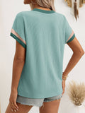 Twisted Outer Seams Loose Two-Tone T-Shirt