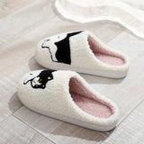 FUNNY EGG CAT EMBROIDERED COTTON SLIPPERS_CWSHS0859