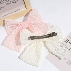 LACE BOW SPRING HAIR CLIP SWEET ELEGANT STYLE_CWAHA2294