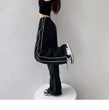 Trendy Drawstring Side Casual Elastic Waist Pants