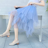 ASYMMETRICAL TULLE HIGH WAIST MIDI SKIRT_CWBMS0398